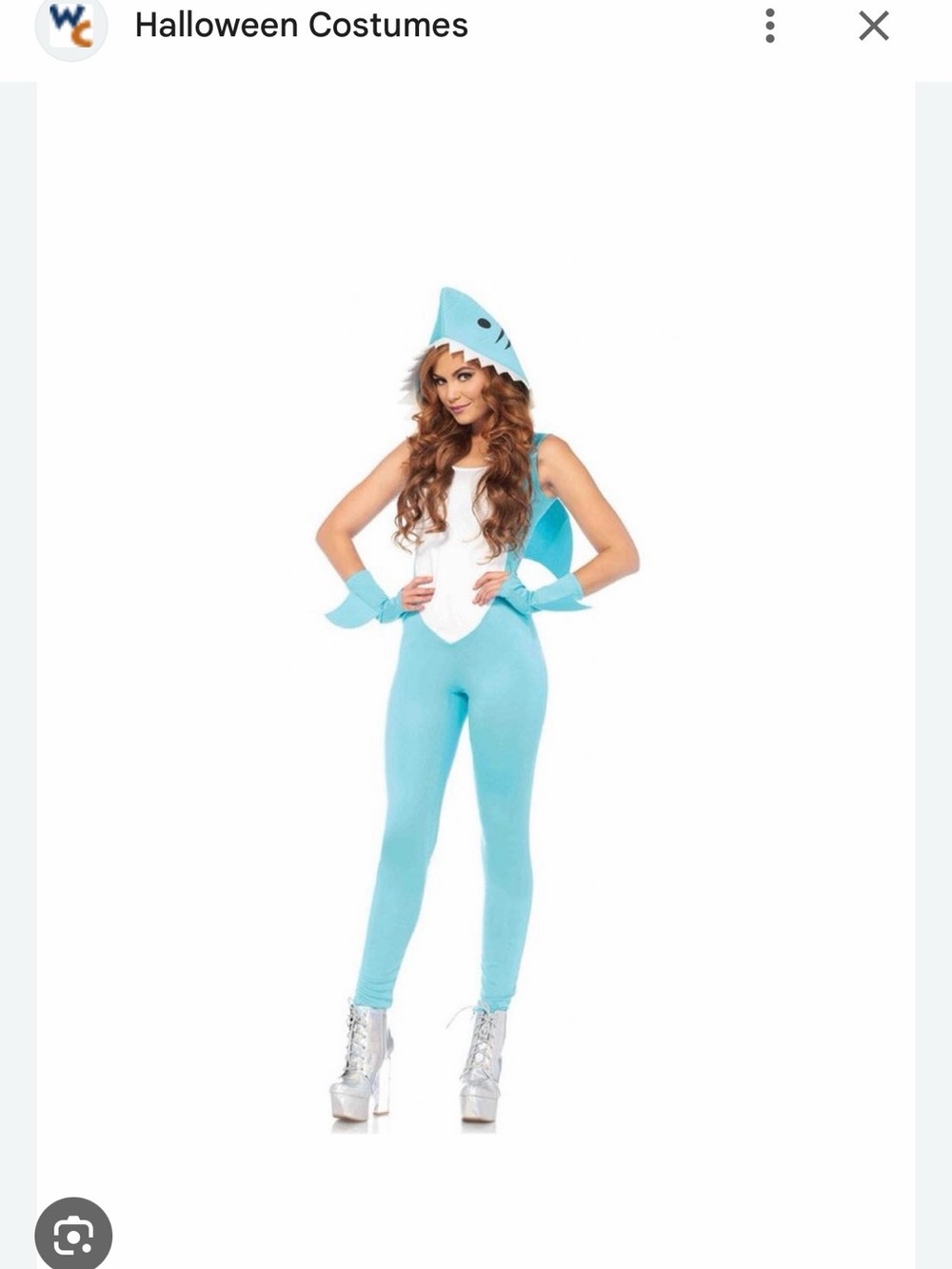 Leg Avenue Light Blue and White Shark Romper Jumpsuit